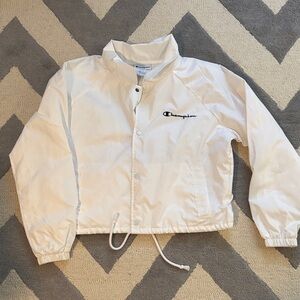 Women’s White Cropped Champion Windbreaker